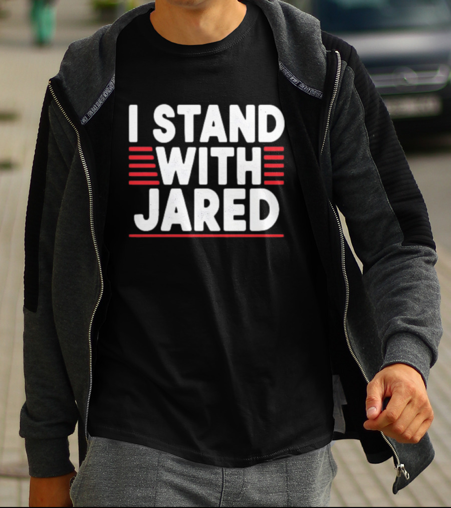 I Stand With Jared Red Stripes Support T-Shirt