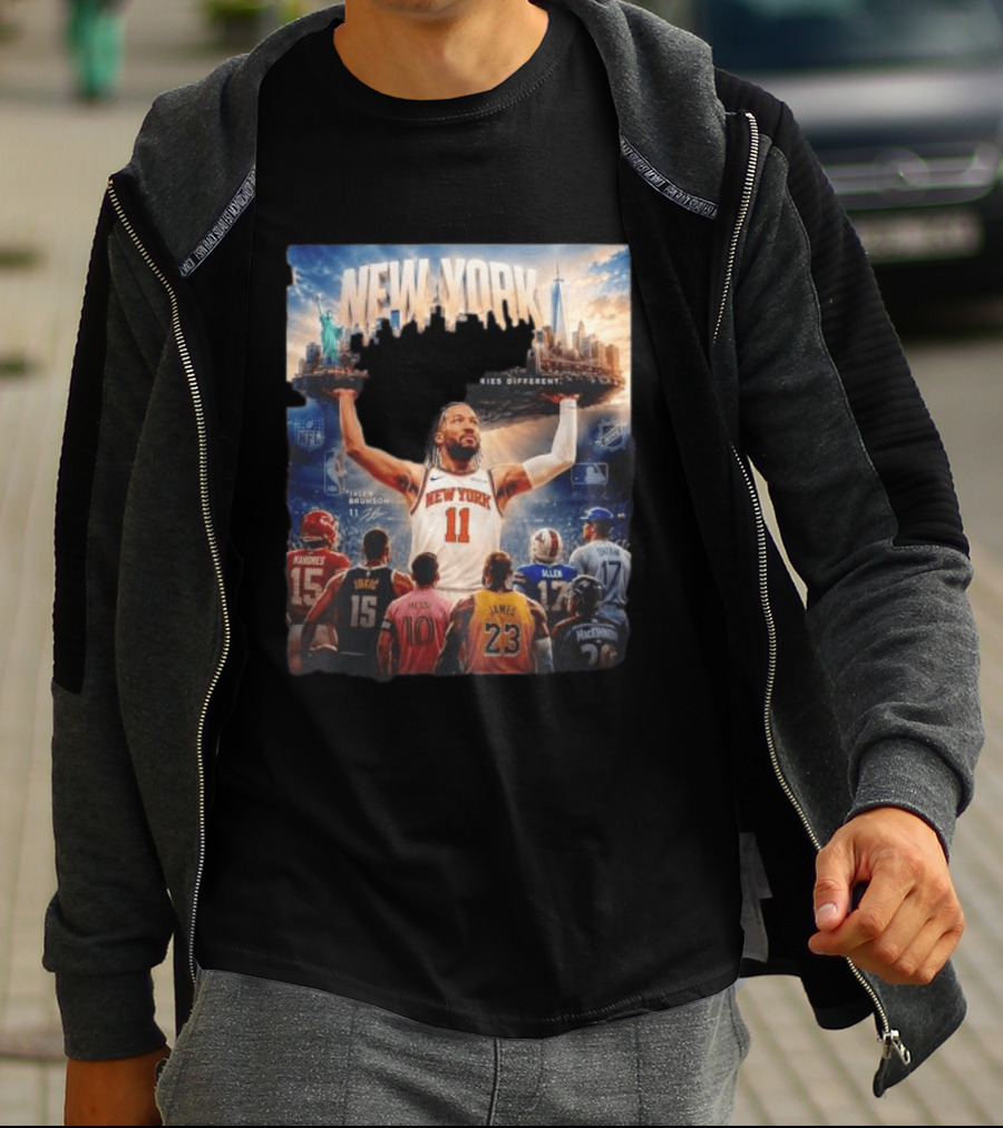 New York Knicks Built Different Carries Different Skyline Basketball NFL MLB T-Shirt