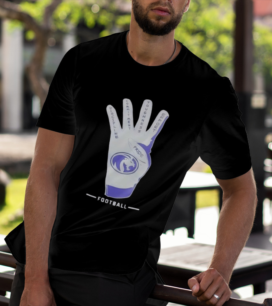 North Alabama Football Discipline Commitment Toughness Effort Pride Glove T-Shirt