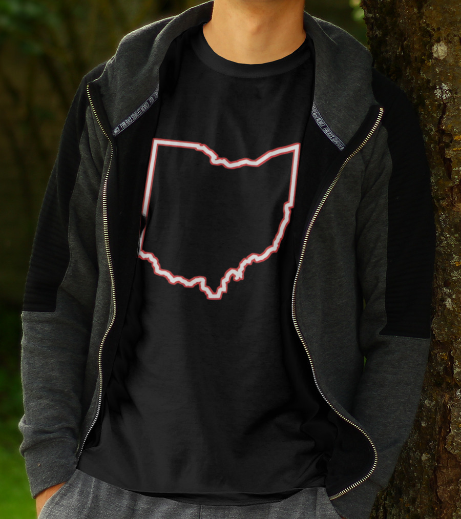 Ohio Outline Simple State Map Red T-Shirt