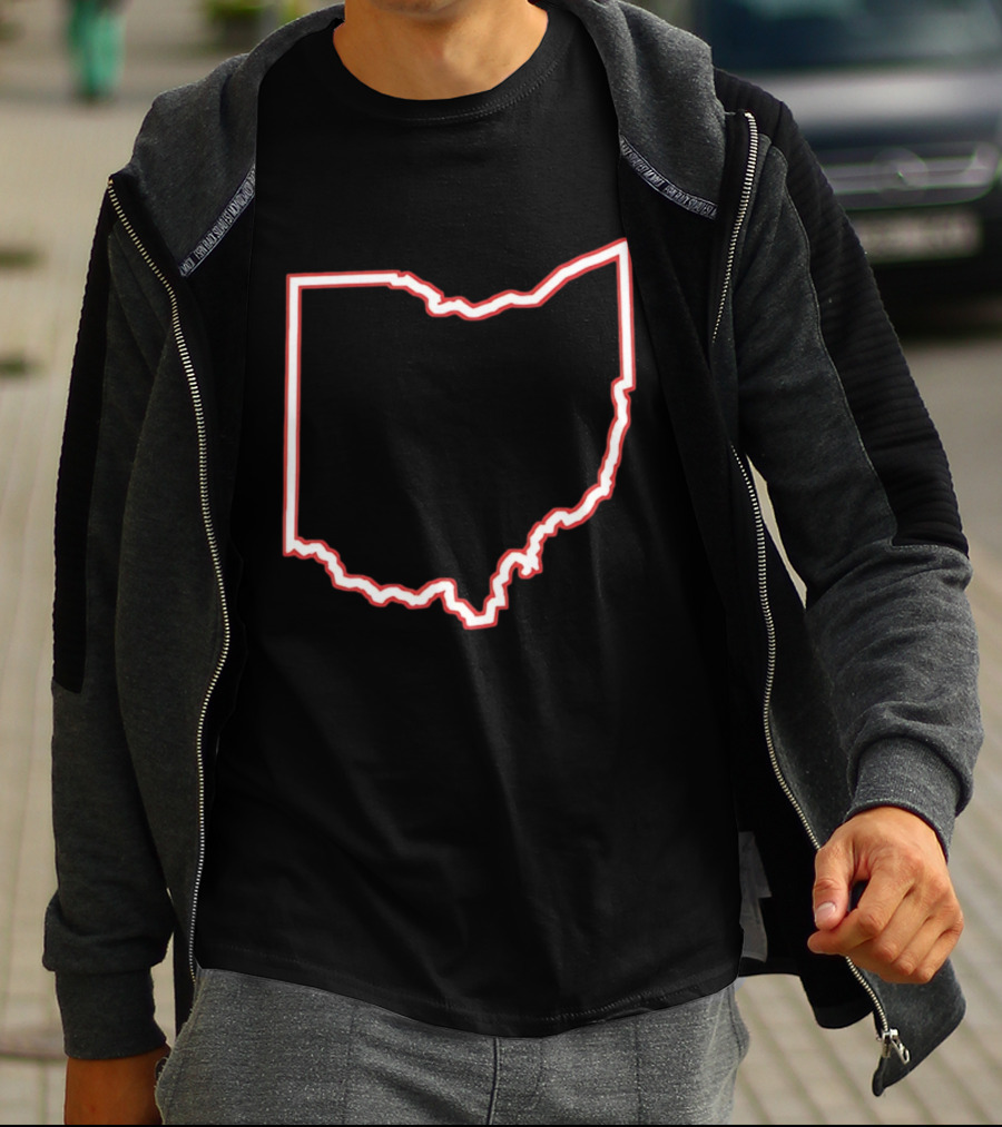 Ohio Outline Simple State Map Red T-Shirt