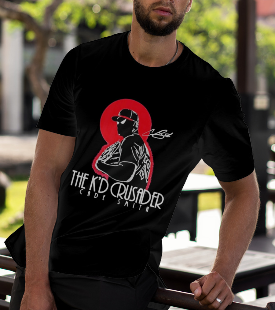The K'D Crusader Cade Smith Baseball Player Silhouette Red T-Shirt