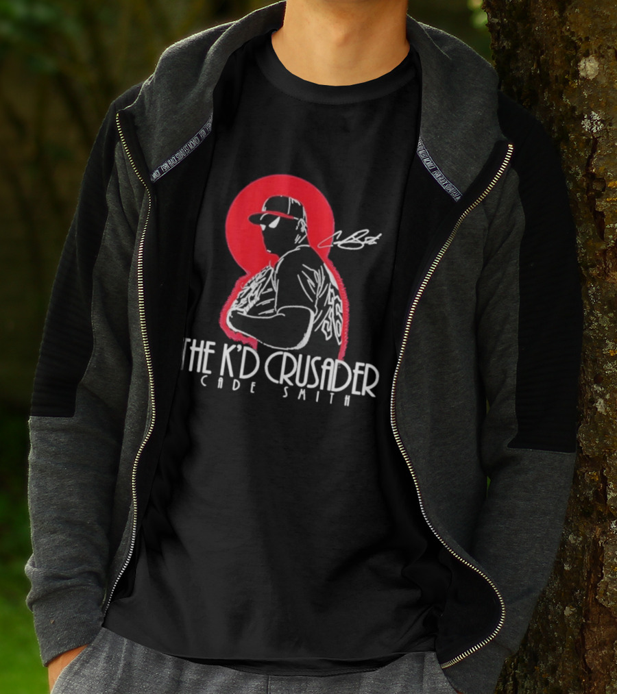 The K'D Crusader Cade Smith Baseball Player Silhouette Red T-Shirt