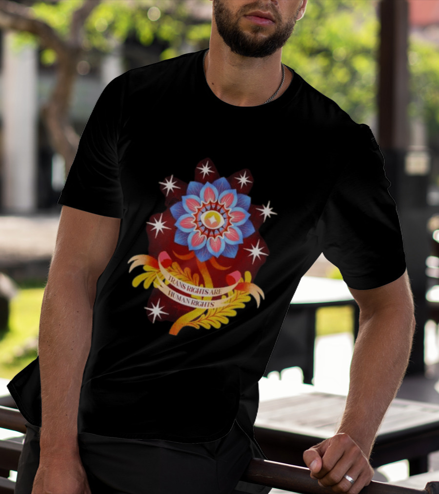 Trans Rights Are Human Rights Eye Floral Pride LGBT T-Shirt