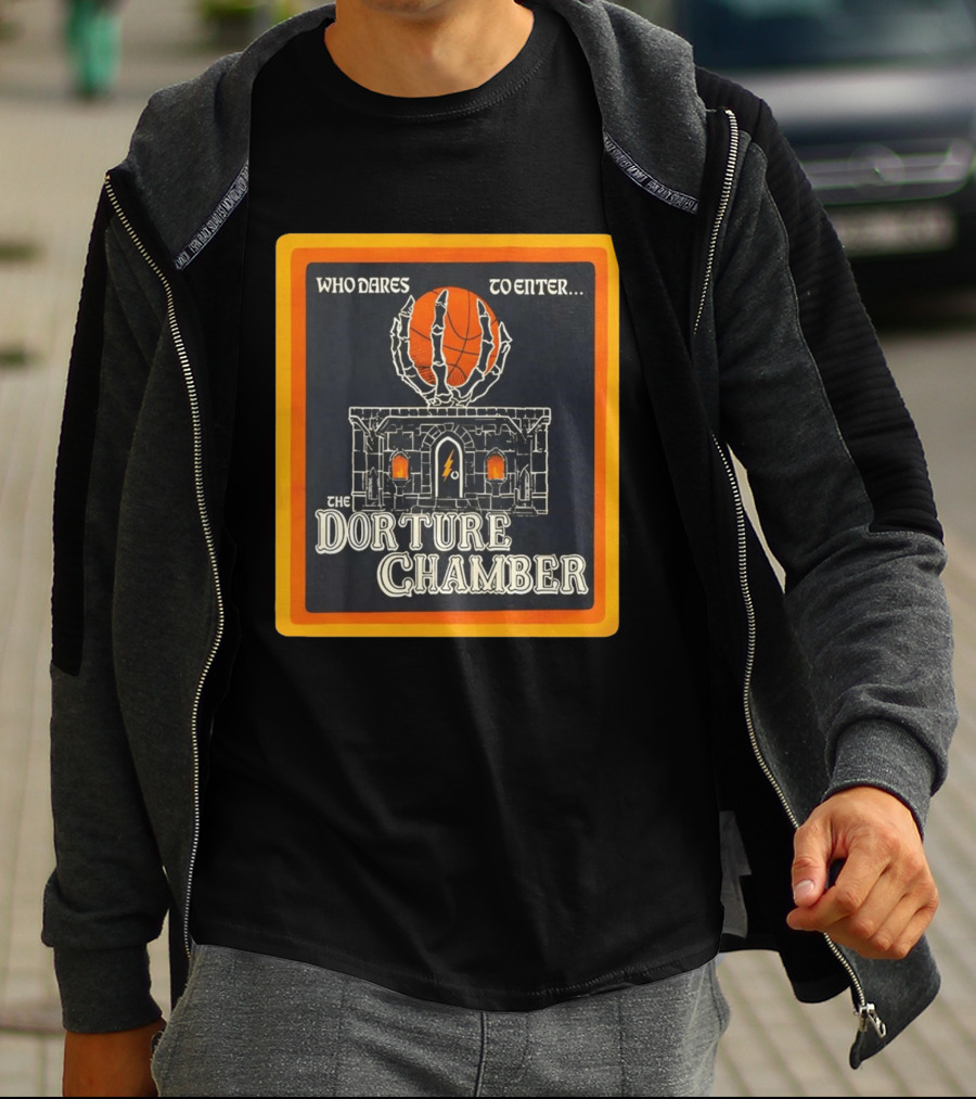 Who Dares To Enter The Dorture Chamber Basketball Spooky Castle T-Shirt
