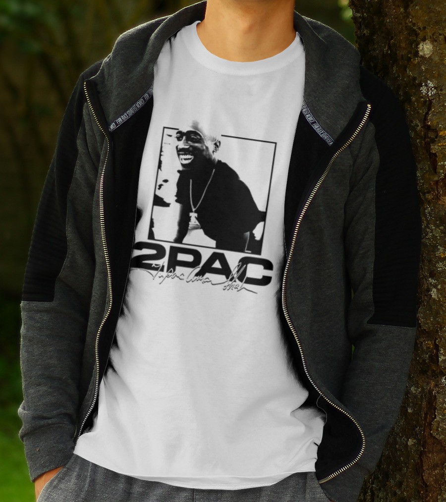2pac Tupac Shakur Live And Die In LA Iconic Black And White T-Shirt