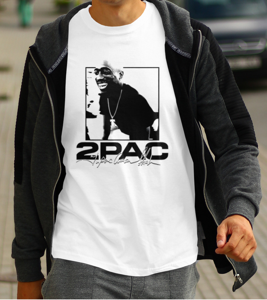 2pac Tupac Shakur Live And Die In LA Iconic Black And White T-Shirt