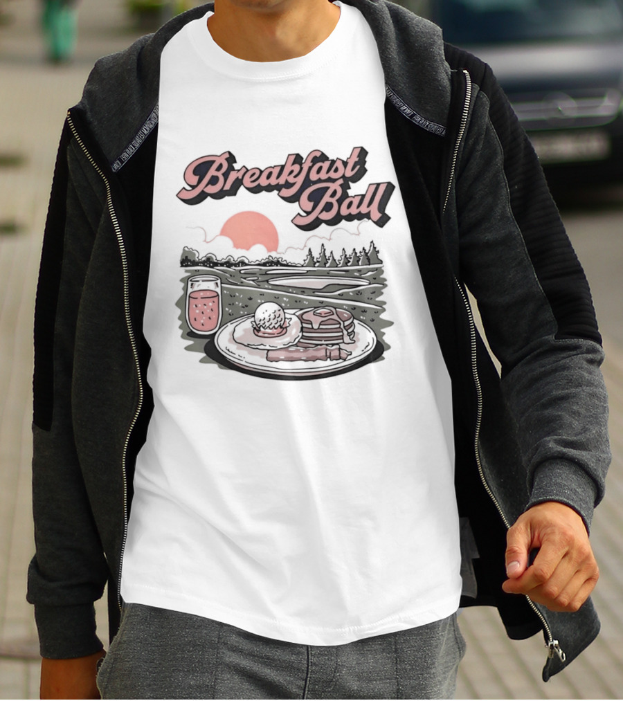 Breakfast Ball Pancakes Sunrise Golf Course T-Shirt