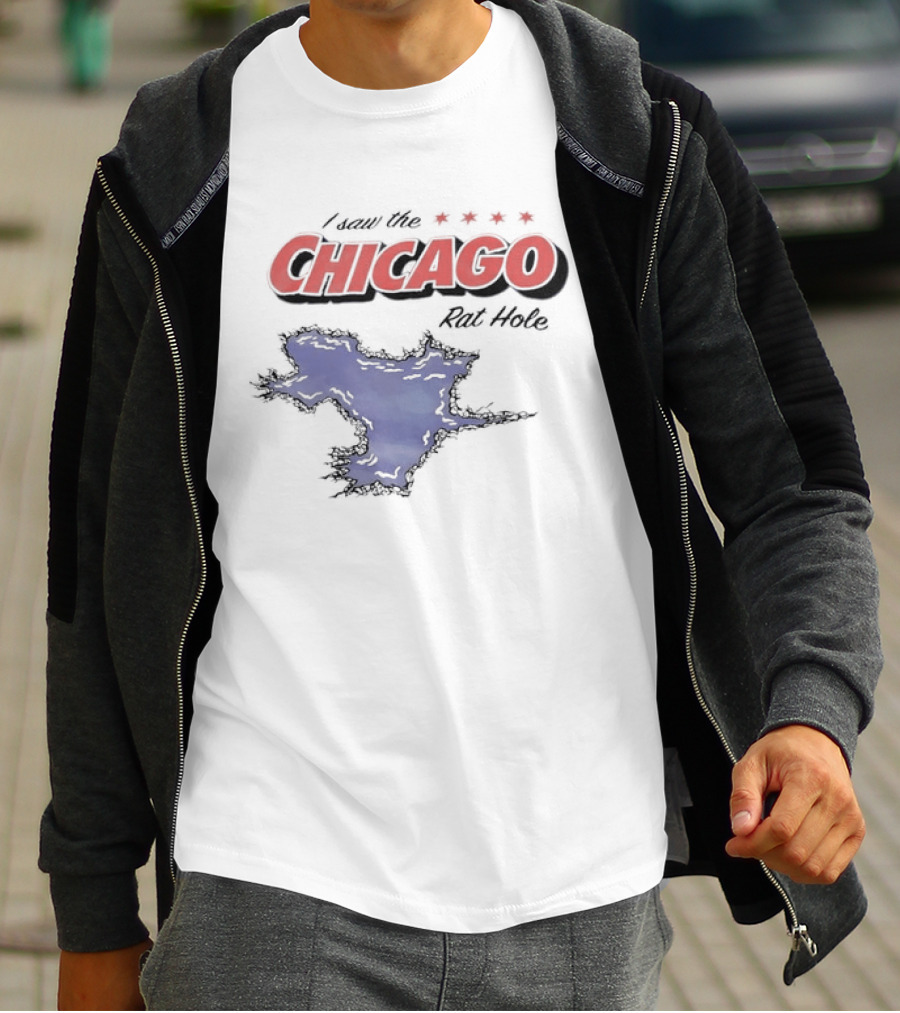I Saw The Chicago Rat Hole City Meme With Chicago Stars And Map T-Shirt