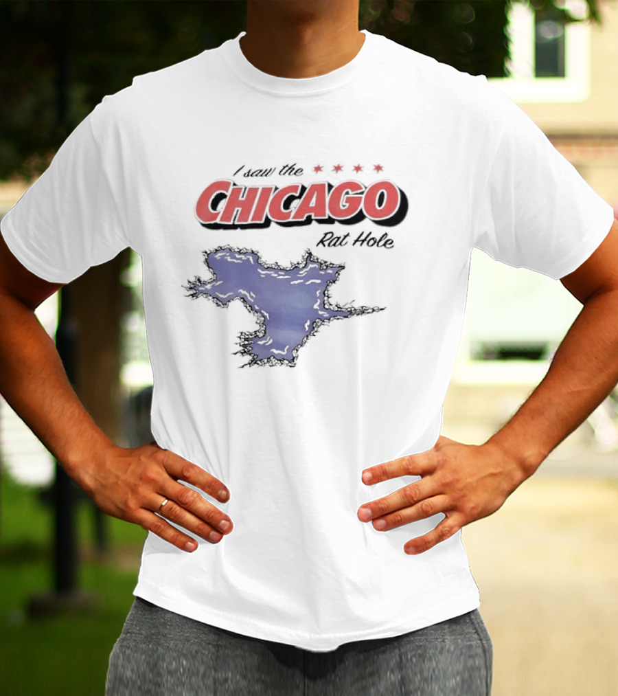 I Saw The Chicago Rat Hole City Meme With Chicago Stars And Map T-Shirt