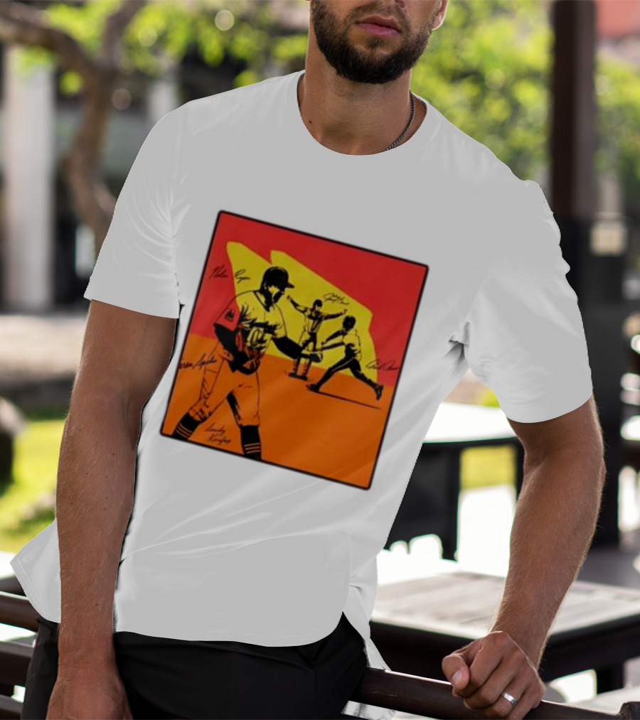 Cleveland Guardians Baseball Team Players Signatures Dynamic T-Shirt