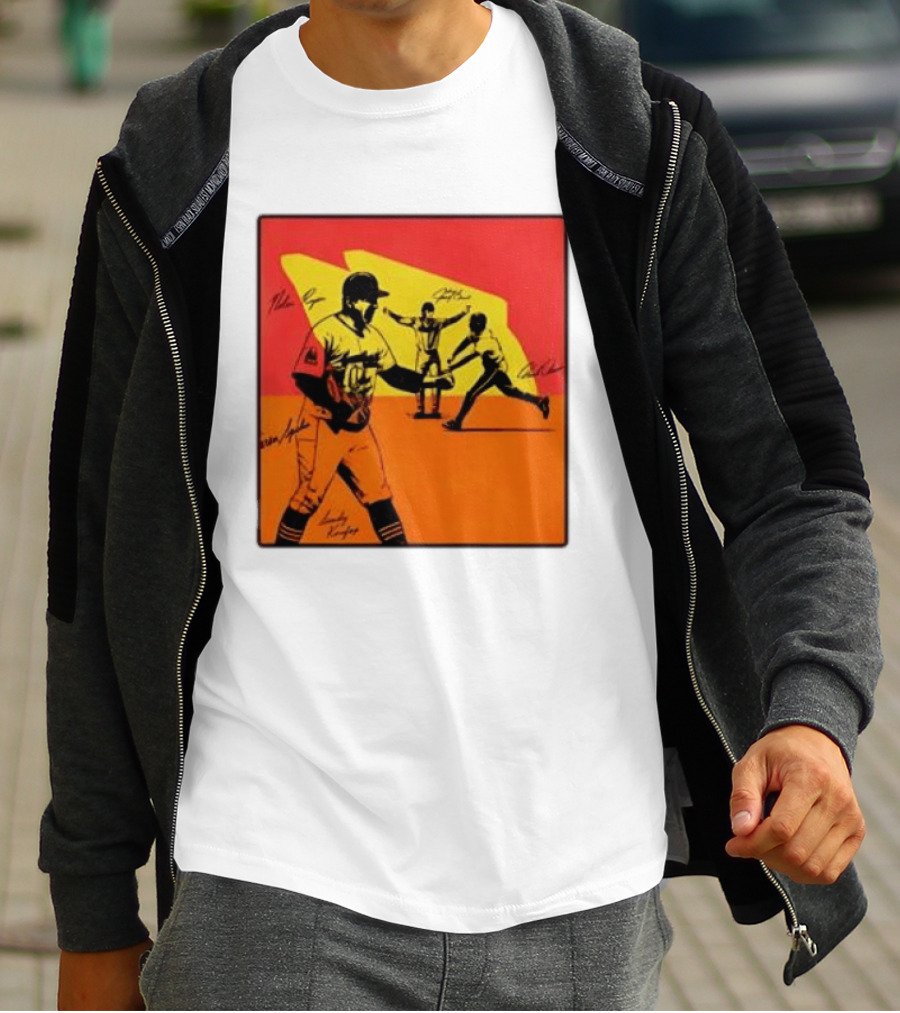 Cleveland Guardians Baseball Team Players Signatures Dynamic T-Shirt