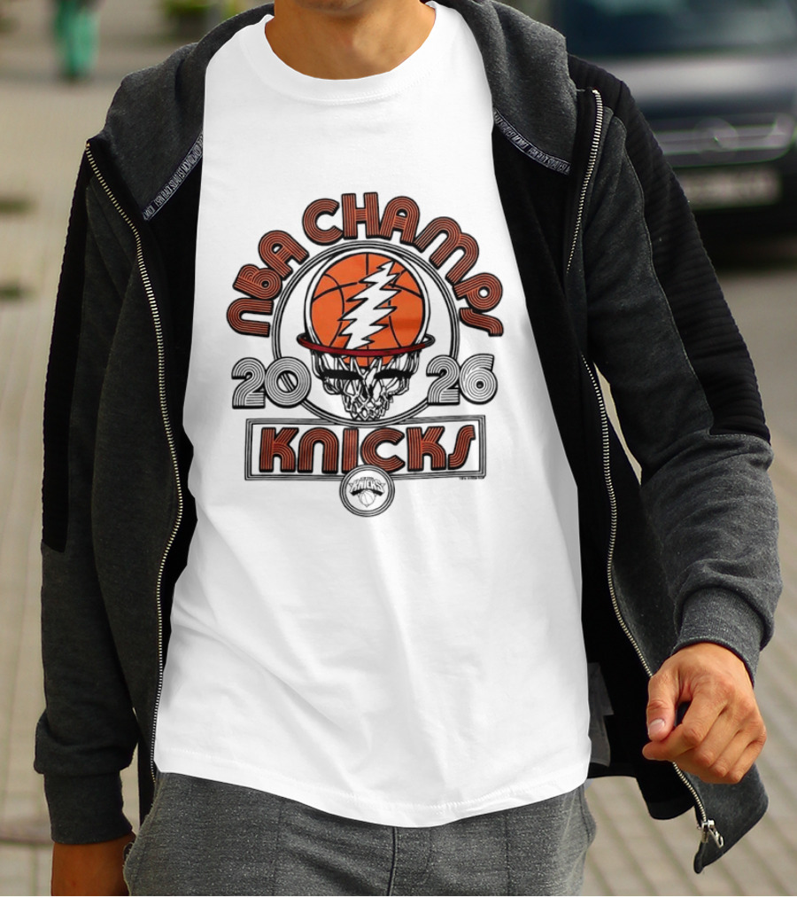 NBA Champs 2026 New York Knicks Grateful Dead Collaboration T-Shirt