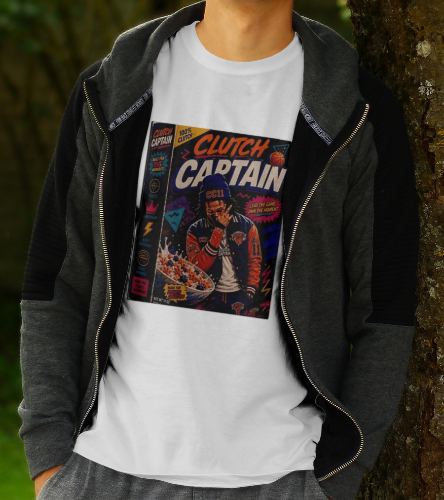 Jalen Brunson New York Knicks Clutch Captain Lead The Game Own The Moment 100% Clutch T-Shirt