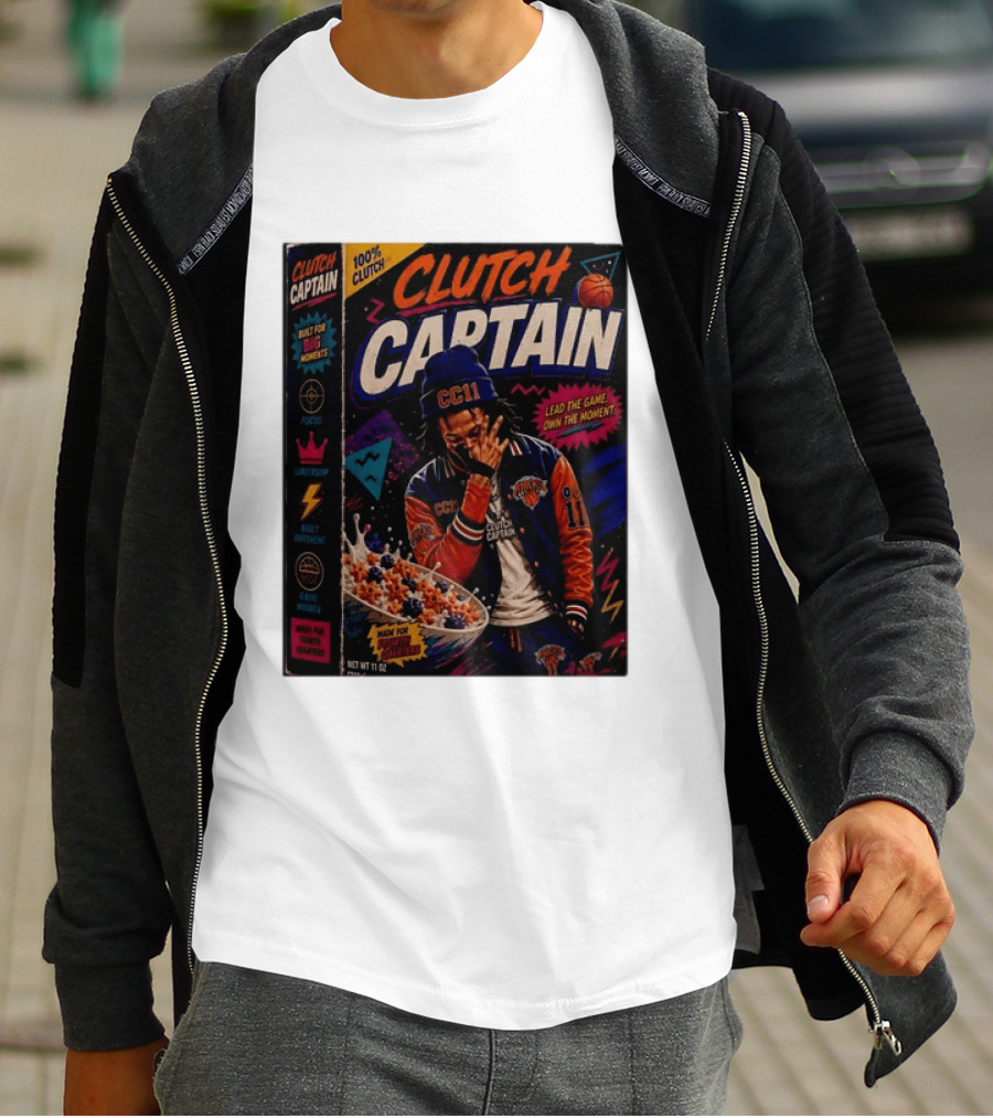 Jalen Brunson New York Knicks Clutch Captain Lead The Game Own The Moment 100% Clutch T-Shirt