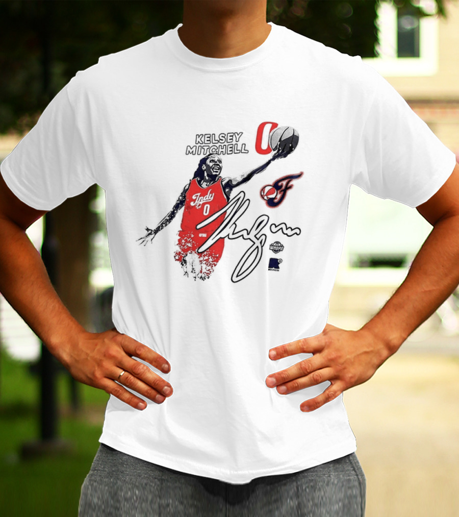 Kelsey Mitchell Indiana Fever WNBPA Round21 Indy 0 Basketball Jersey And Signature T-Shirt