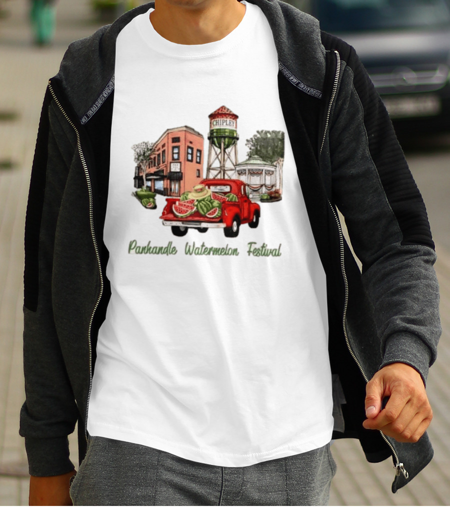 Panhandle Watermelon Festival Chipley Vintage Truck Scene T-Shirt