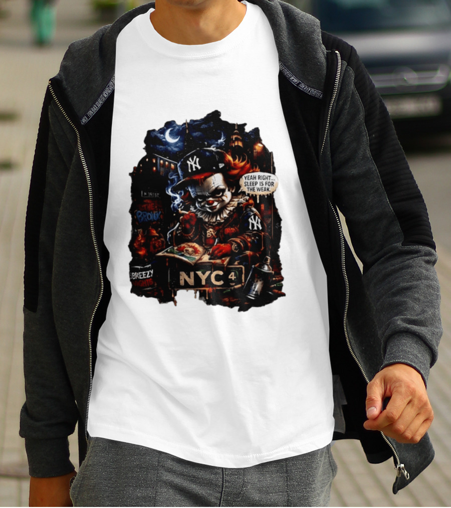 Pennywise NYC Yankees Bronx Thug Life Yeah Right Sleep Is For The Weak T-Shirt