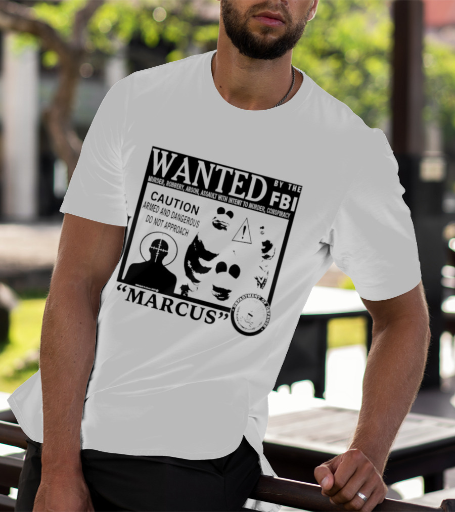 WANTED FBI Caution Marcus Cactus T-Shirt