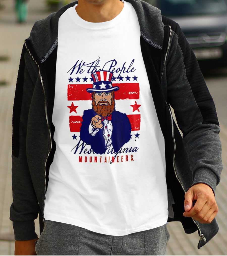We The People West Virginia Mountaineers Uncle Sam Patriotic Stars And Stripes T-Shirt