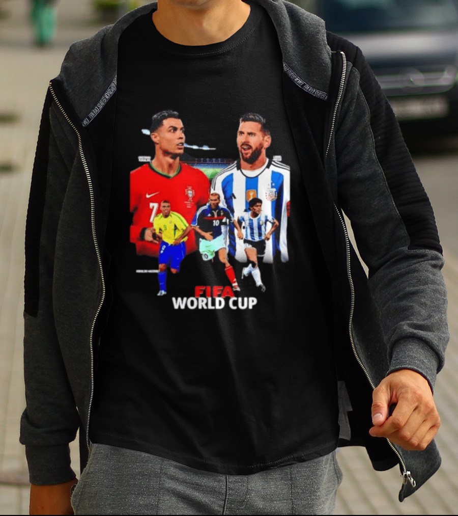 Cristiano Ronaldo Lionel Messi FIFA World Cup Ronaldo Nazario Zinedine Zidane Diego Maradona T-Shirt
