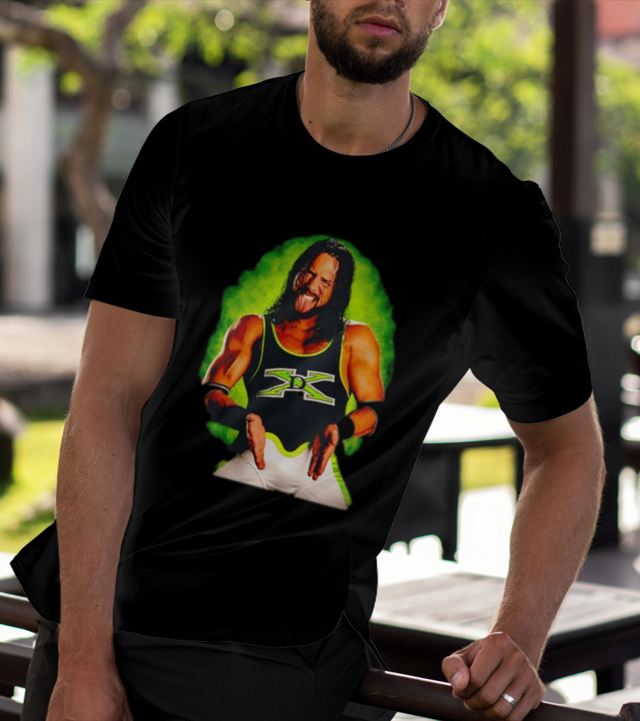 DX Seth Rollins Men's Wrestling Iconic Attitude Era Shawn X Pac D Generation X Green T-Shirt