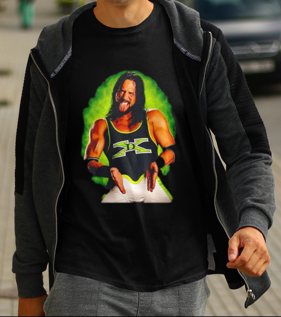DX Seth Rollins Men's Wrestling Iconic Attitude Era Shawn X Pac D Generation X Green T-Shirt