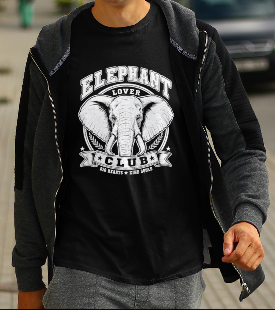 Elephant Lover Club Big Hearts Kind Souls T-Shirt
