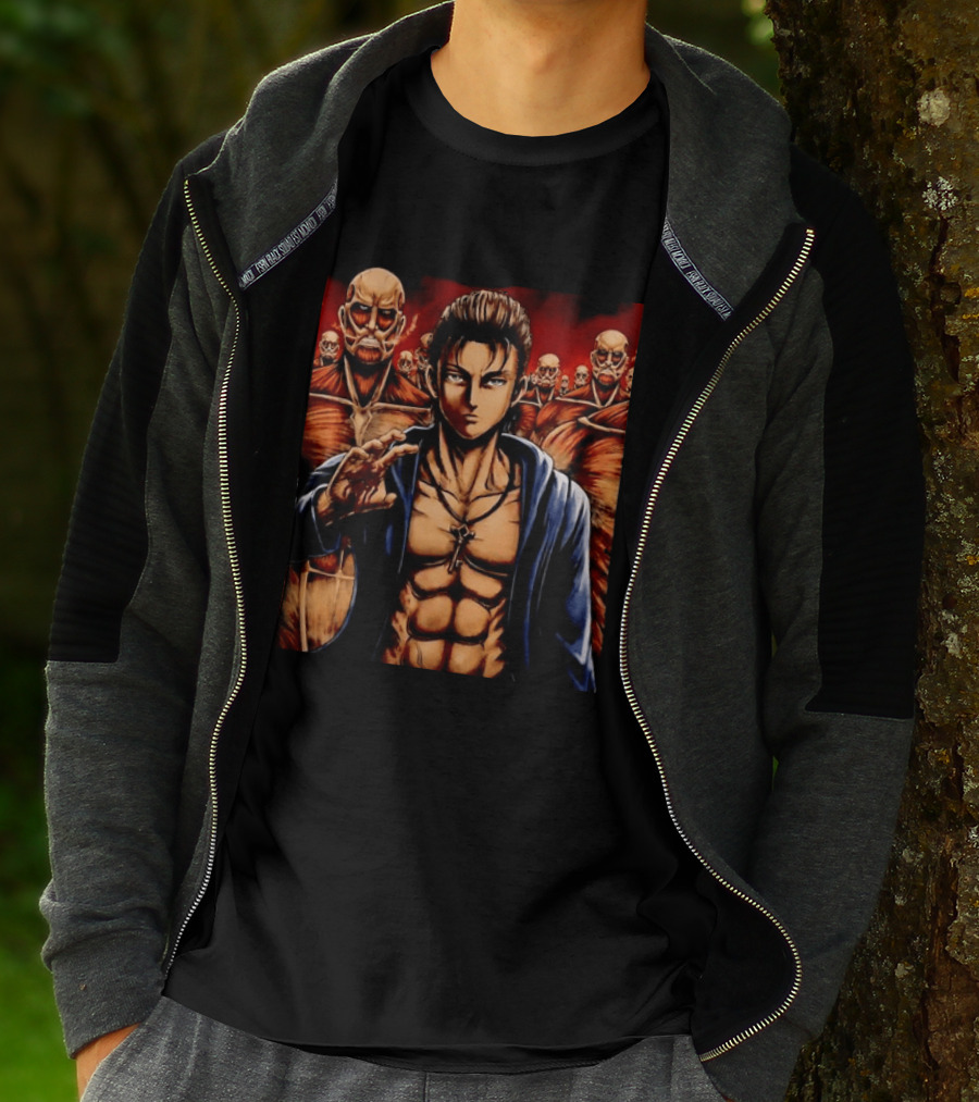 Eren Yeager The Rumbling Attack On Titan Colossal Titans Anime Scene T-Shirt