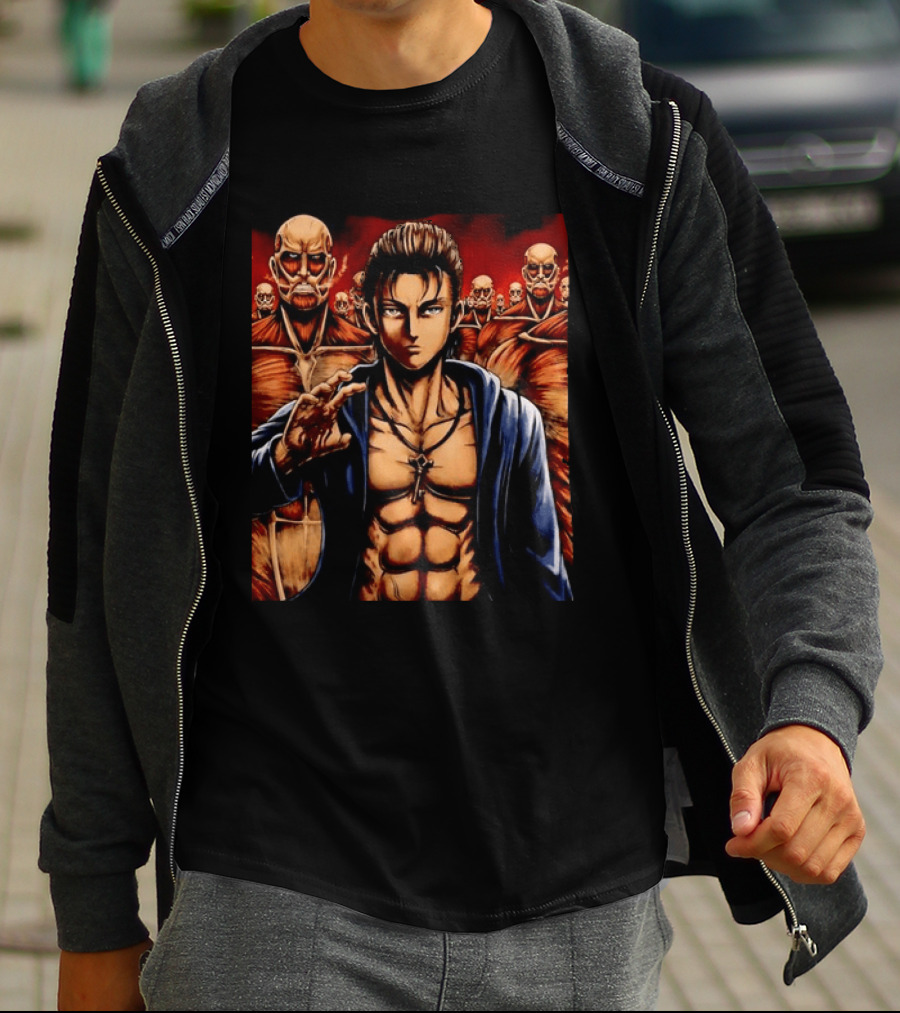 Eren Yeager The Rumbling Attack On Titan Colossal Titans Anime Scene T-Shirt