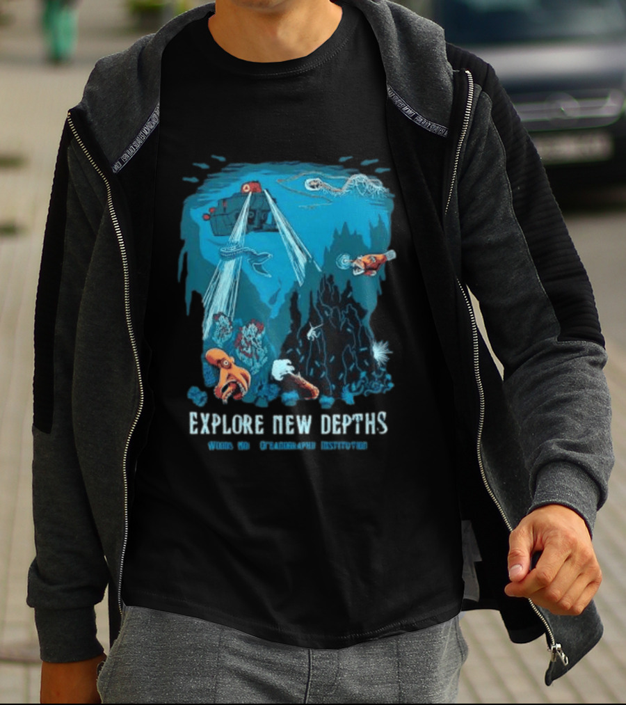 Explore New Depths Woods Hole Oceanographic Institution Submarine Adventure Ocean Exploration T-Shirt