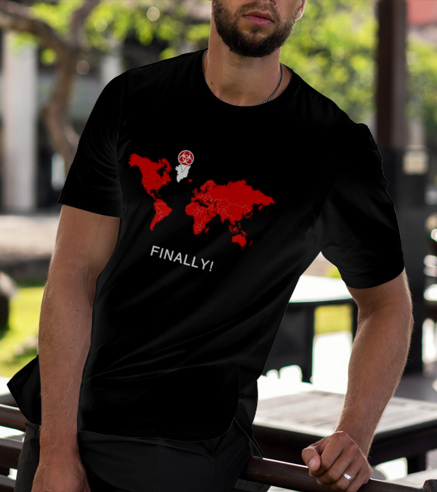 Finally Greenland Biohazard Symbol Map T-Shirt