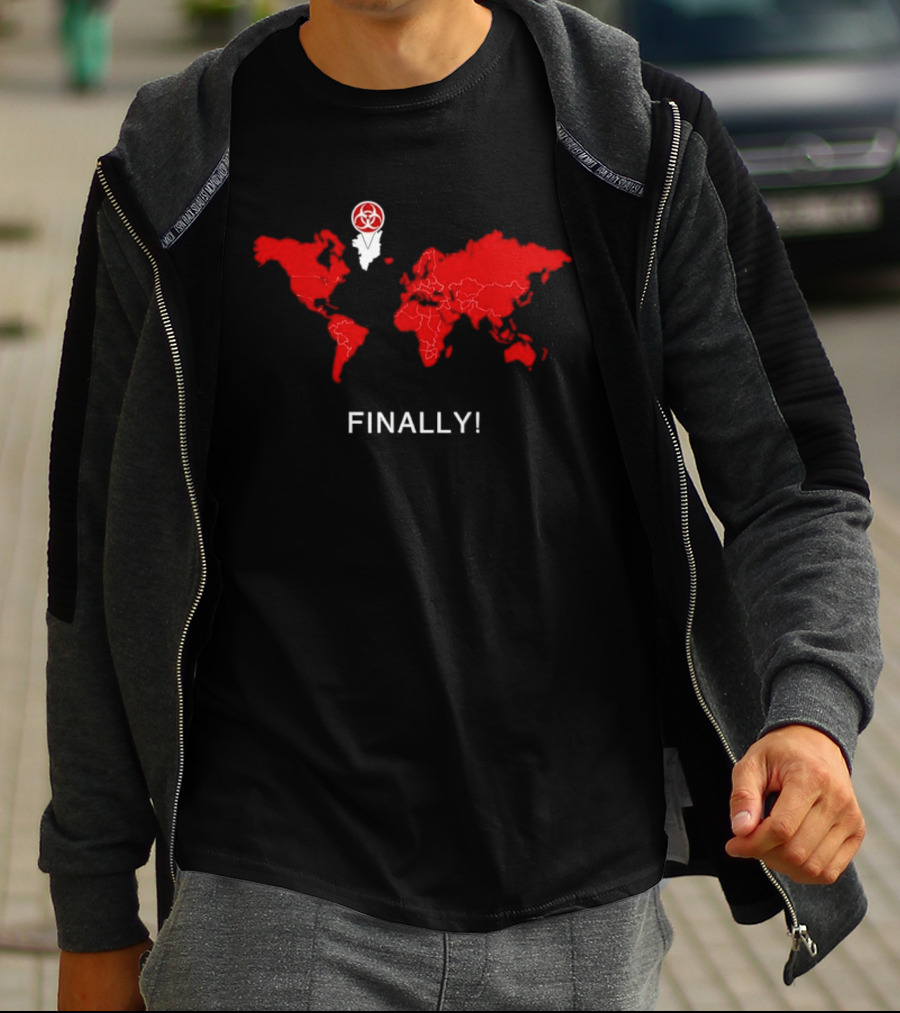 Finally Greenland Biohazard Symbol Map T-Shirt