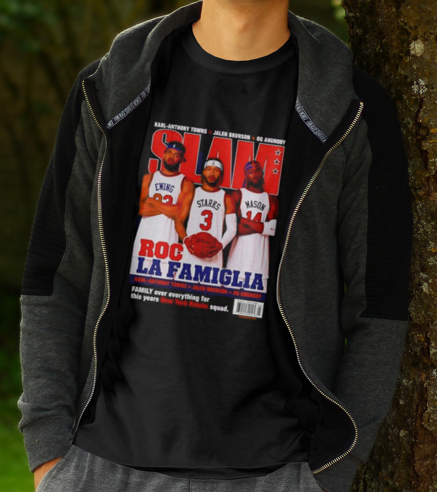 SLAM Magazine Roc La Famiglia Karl Anthony Towns Jalen Brunson OG Anunoby New York Knicks T-Shirt