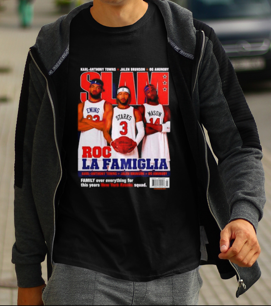 SLAM Magazine Roc La Famiglia Karl Anthony Towns Jalen Brunson OG Anunoby New York Knicks T-Shirt
