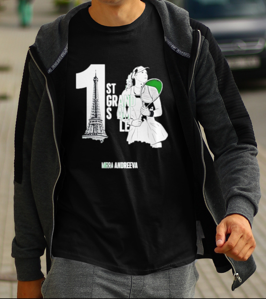 Paris Tennis Victory Mirra Andreeva 1st Grand Slam Title T-Shirt