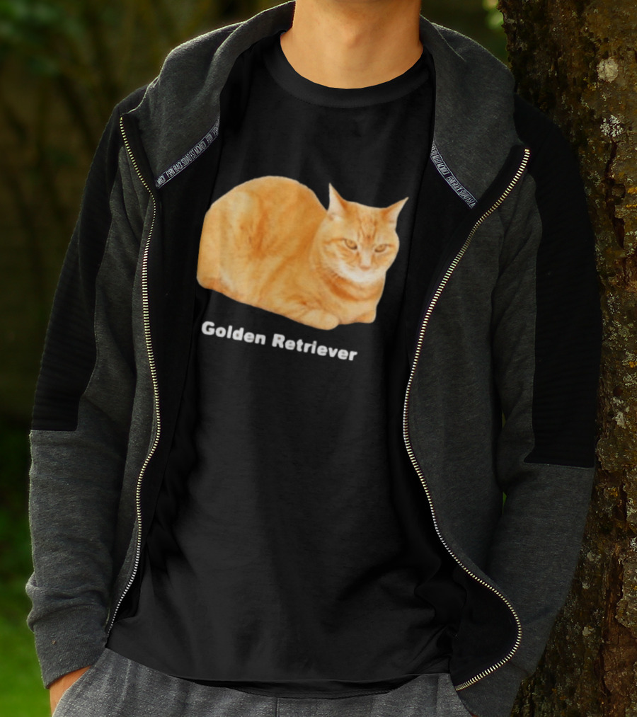 Orange Tabby Cat Golden Retriever Sarcastic Meme Humor T-Shirt