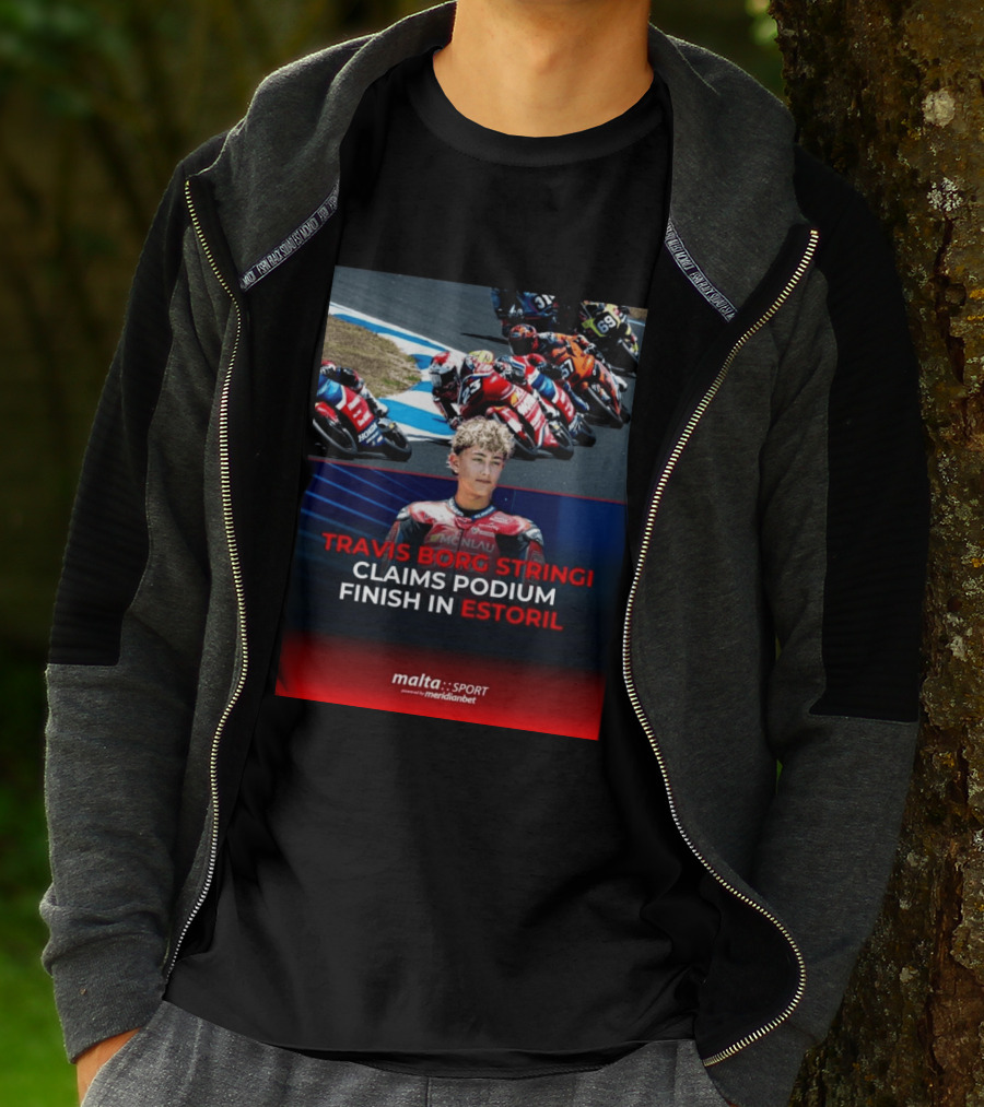 TRAVIS BORG STRINGI Podium Finish Estoril Malta Sport Powered By Meridianbet T-Shirt
