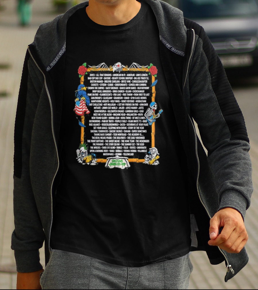 Vans Warped Tour Washington D.C 2026 Lineup Band Names List Skeletons Music Event Decor T-Shirt