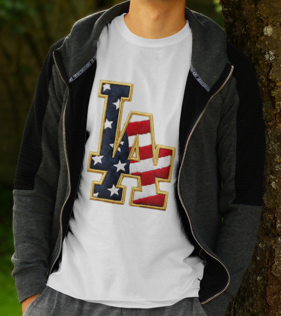 2026 Dodgers 4th Of July LA Stars Stripes T-Shirt