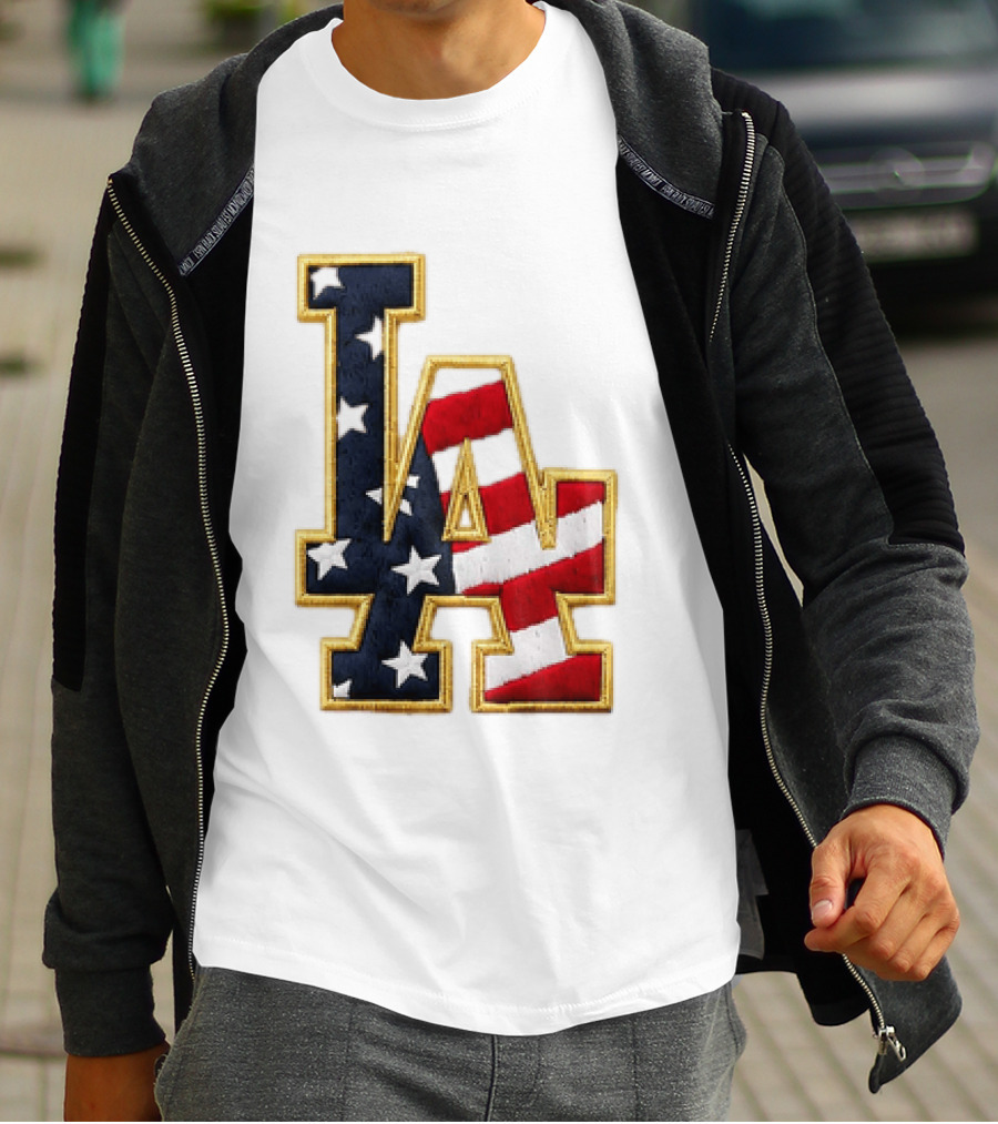2026 Dodgers 4th Of July LA Stars Stripes T-Shirt