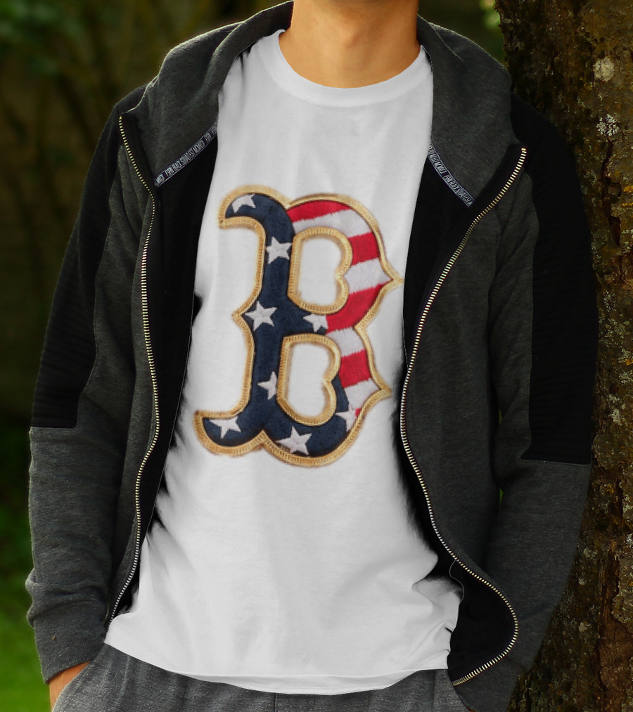 2026 Red Sox Patriotic Stars And Stripes B Logo MLB Fourth Of July T-Shirt