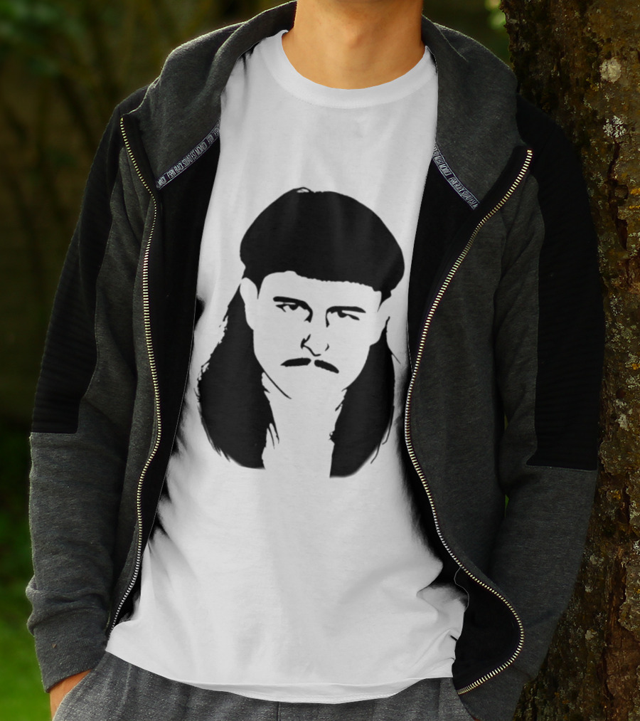 Oliver Tree Black And White Mullet And Mustache T-Shirt