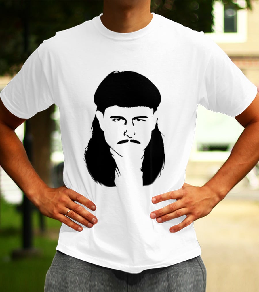 Oliver Tree Black And White Mullet And Mustache T-Shirt