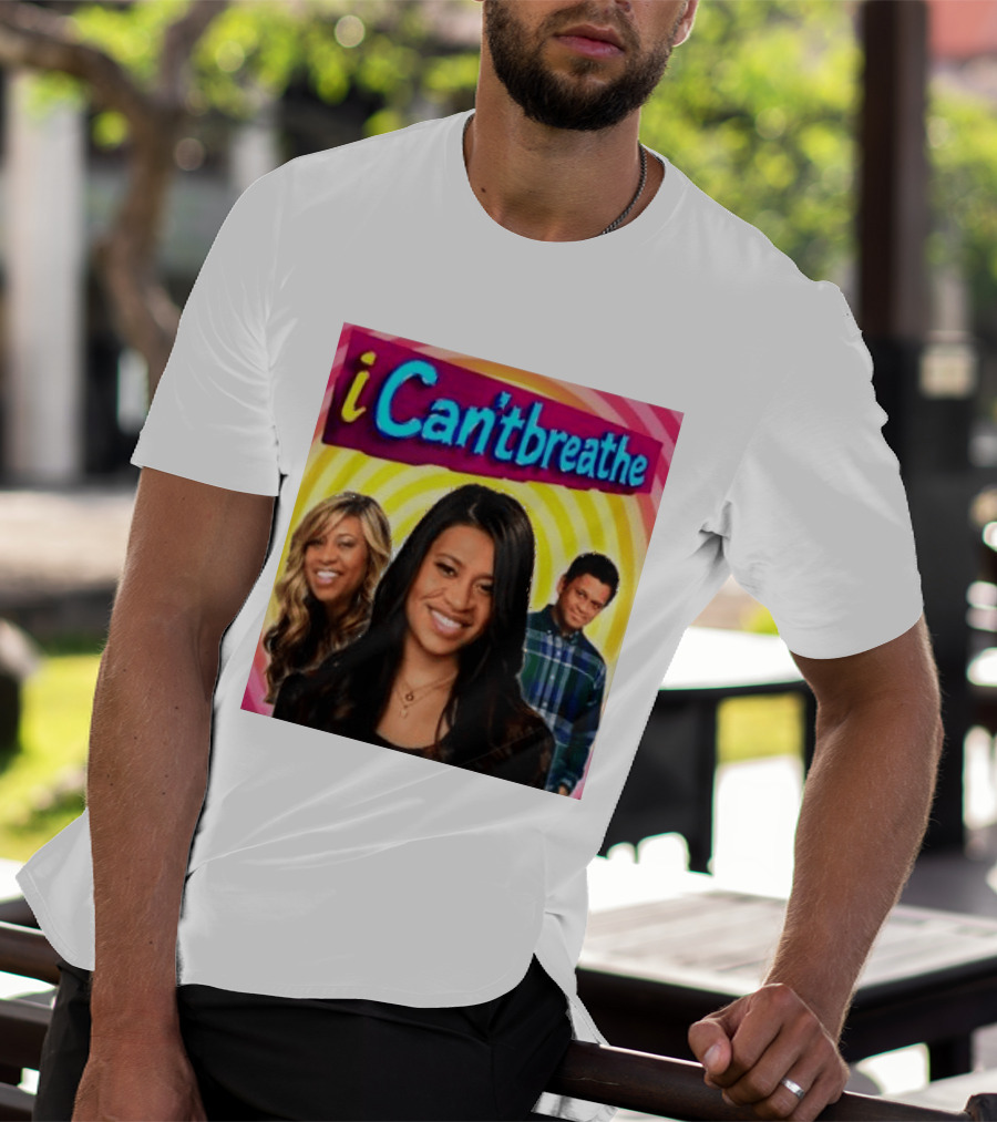 I Cantbreathe Meme Parody With Colorful Background And Smiling Characters T-Shirt