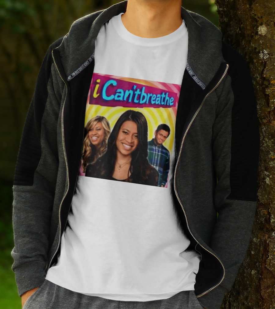I Cantbreathe Meme Parody With Colorful Background And Smiling Characters T-Shirt
