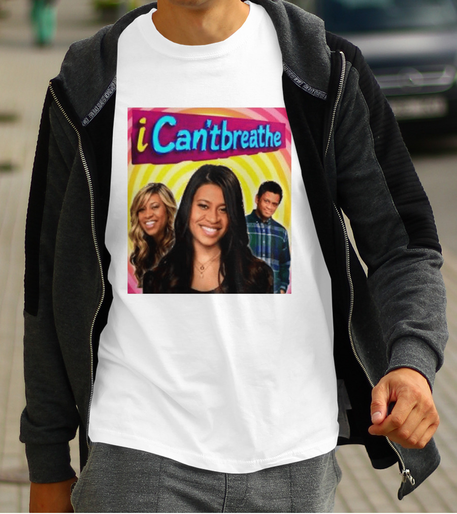 I Cantbreathe Meme Parody With Colorful Background And Smiling Characters T-Shirt