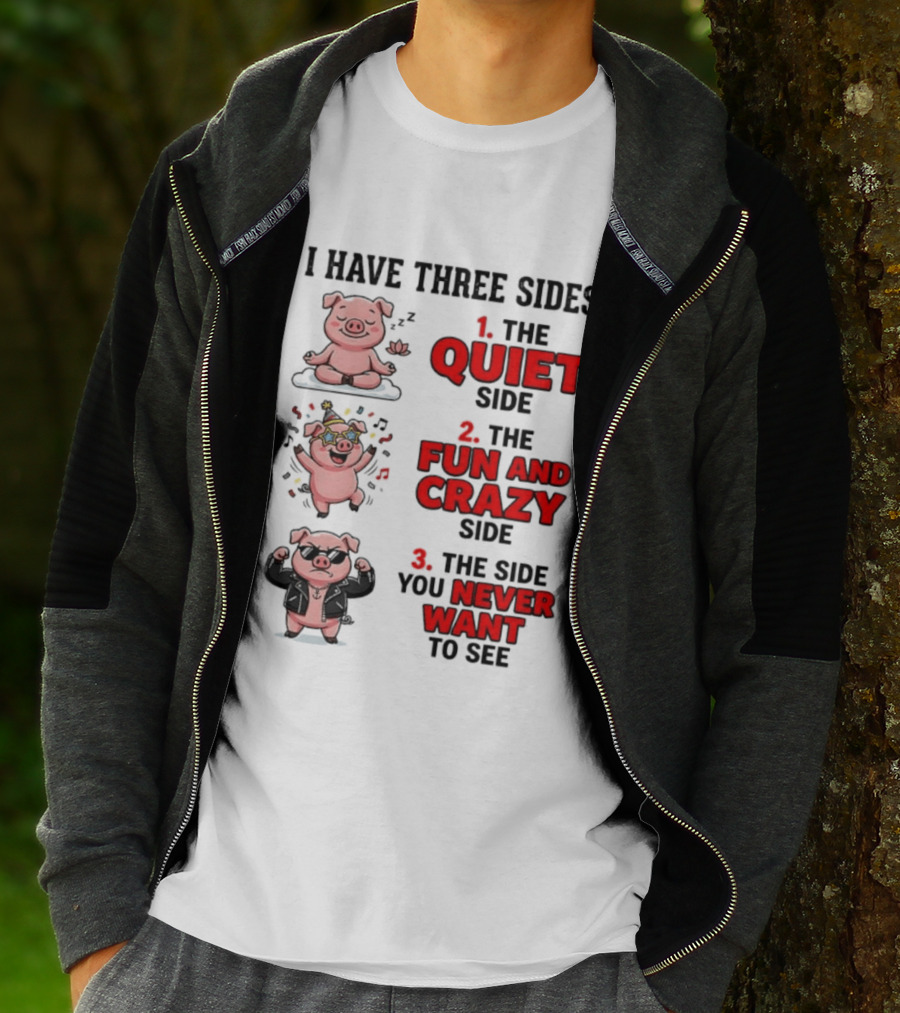 Pig I Have Three Sides Quiet Fun Crazy Never Want To See T-Shirt