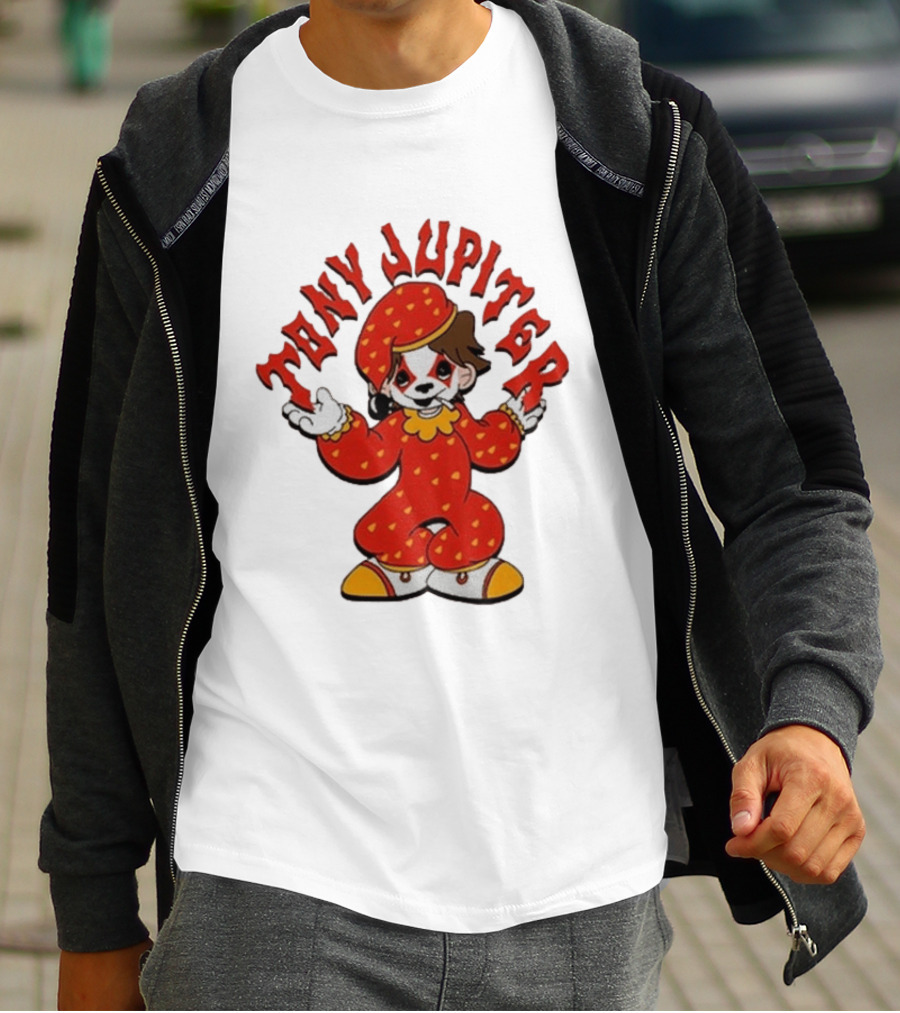 Tony Jupiter Clown Costume Red With White And Yellow T-Shirt