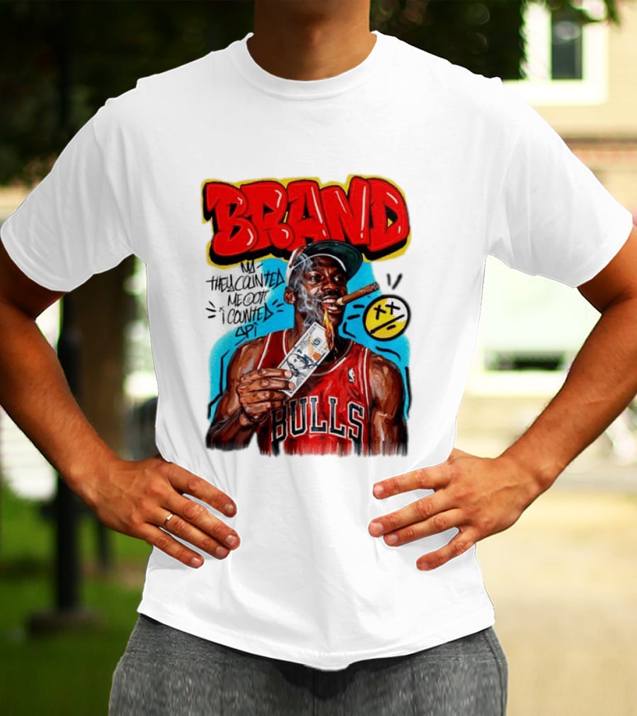 BRAND Michael Jordan Chicago Bulls NBA They Counted Me Out I Counted Spit T-Shirt